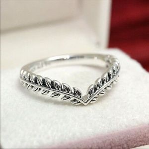 Pandora wheat grains wishbone ring